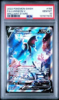 2022 Pokemon Lumineon V Alternate Full Art 156/172 Brilliant Stars Holo PSA 10 - Image 1