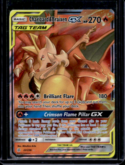 Pokemon TCG Charizard Braixen GX Tag Team Cosmic Eclipse 22/236 Ultra Rare - Image 1