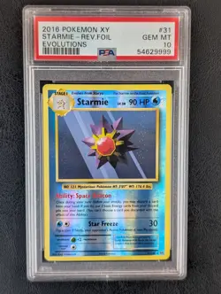2016 Pokemon XY Evolutions Reverse Foil Holo Starmie #31/108 (Pop 68) PSA 10 - Image 1