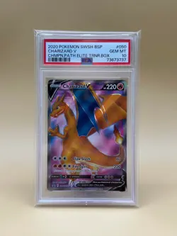 2020 Pokemon SWSH050 Charizard V Champions Path Elite Tray PSA 10 GEM MINT - Image 1