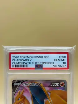 2020 Pokemon SWSH050 Charizard V Champions Path Elite Tray PSA 10 GEM MINT - Image 3