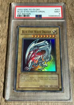 Yu-Gi-Oh! SDK-001 Blue-Eyes White Dragon 1st Edition PSA 9 Mint - Ultra Rare - Image 2