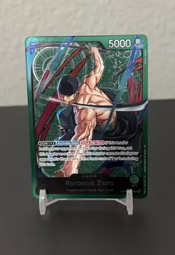 Roronoa Zoro OP12-020 ONE PIECE Tcg Card Game NM GREEN Leader - Image 1