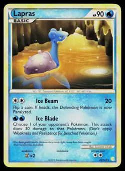 Pokemon Card - Lapras HeartGold SoulSilver 24/123 Rare - Image 1