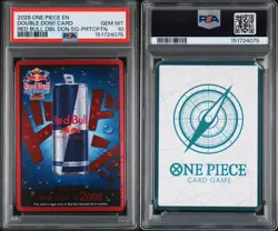 2026 ONE PIECE PROMOS DOUBLE DON!! CARD RED BULL DBL DON SQ-PRTCPTN PSA 10 - Image 3