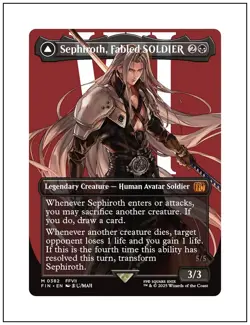 1x Sephiroth, Fabled SOLDIER, Borderless Art, Magic MTG NM - Image 1