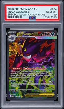 2026 POKEMON ASC EN-ASCENDED HEROES #284 MEGA GENGAR EX PSA 10 - Image 1
