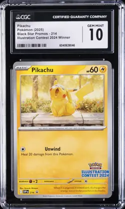 2025 POKEMON #214 PIKACHU CGC 10 GEM MINT - Image 1