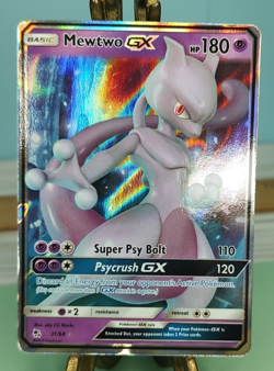 Pokemon Mewtwo GX 31/68 Hidden Fates Stamped Ultra Rare Holo Trading Card TCG - Image 2