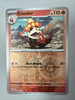 Pokemon TCG * SV Surging Sparks * 030/191 Crocalor Common * REVERSE HOLO * NM - Image 1