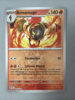 Pokemon TCG * SV Surging Sparks * 034/191 Armarouge U * REVERSE HOLO * FRESH PK - Image 1
