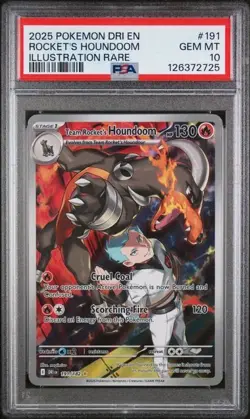2025 Pokemon Dri En-Destined Rivals #191 Rocket's Houndoom PSA 10 - Image 1