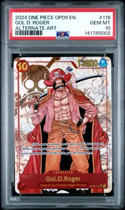 2024 One Piece Emperors In The New World OP00 118 Gol D. Roger Alt Art PSA 10 EN - Image 1