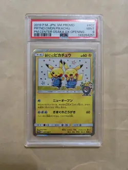 PSA9 Pretend Comedian Pikachu 407/SM-P Osaka Promo 2019 Pokemon card Japanese - Image 1