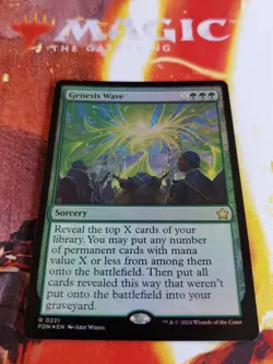Mtg. 2x Genesis Wave. Foil. Foundations. Pack Fresh - Image 1