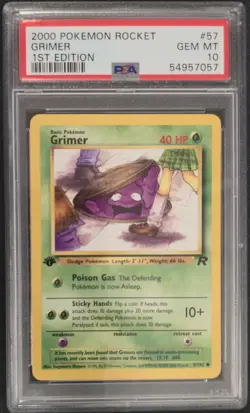 2000 POKEMON ROCKET 1ST EDITION #57 GRIMER PSA 10 - Image 1