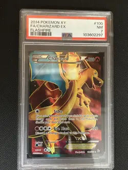2014 Pokemon XY FA Charizard EX Flashfire #100/106 PSA 7 Near Mint NM - Image 1