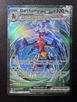 Pokemon Garchomp ex Special Illustration Rare SIR Full Art Holo 245/182 Paradox - Image 1