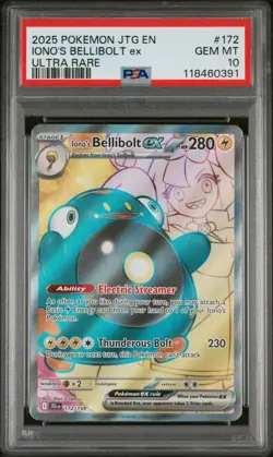 PSA 10 Iono's Bellibolt ex 172/159 SV09: Journey Together Pokemon TCG Ultra Rare - Image 1