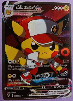 Pokemon - Ash Pikachu VCOS 007/055 - SWSH Vivid Voltage Cosplay - HOLO - NM - Image 3