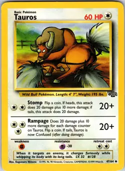 Tauros 47/64 Jungle Pokemon LP Unlimited - Image 1