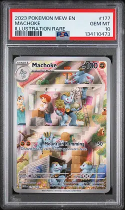 2023 POKEMON MEW EN-151 ILLUSTRATION RARE #177 MACHOKE PSA 10 - Image 1