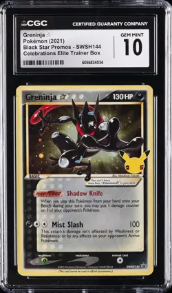 2021 POKEMON BLACK STAR PROMOS #SWSH144 GRENINJA CGC 10 GEM MINT - Image 1