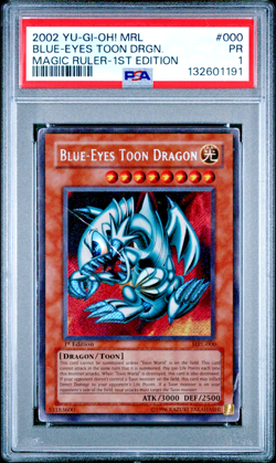 PSA 1 1ST EDITION Blue-Eyes Toon Dragon MRL-000 Magic Ruler Secret Rare YUGIOH - Image 1