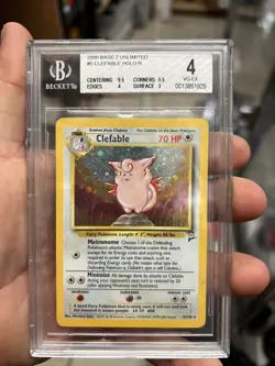 BGS 5 Clefable #5/130 Base Set 2 II Holo Rare Pokemon Card Vintage - Image 1