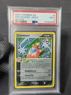 2005 Pokemon Ex Deoxys Crawdaunt Holo Foil #6 PSA 9 Mint Graded Pokemon Card - Image 1