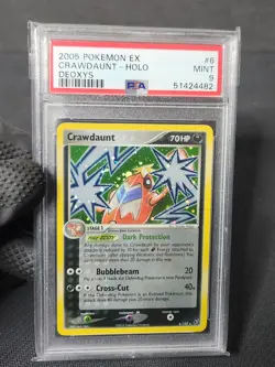 2005 Pokemon Ex Deoxys Crawdaunt Holo Foil #6 PSA 9 Mint Graded Pokemon Card - Image 3