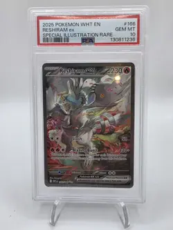 Reshiram ex 166/086 White Flare SIR Illustration Rare Pokemon Card PSA 10 GEM MT - Image 1