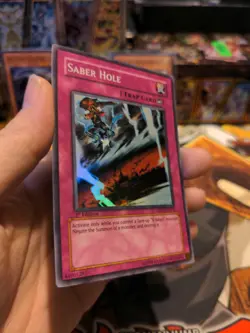 Yu-Gi-Oh! Saber Hole ABPF-EN073 Played MP Super Rare Trap Card 1st Edition - Image 4