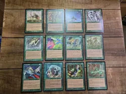 12 Green MTG Cards from Urza's Saga edition, Magic the Gathering 1998 - Image 1