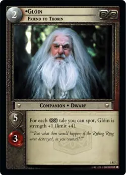 LOTR MOM MINES OF MORIA GLOIN FRIEND TO THORIN 2R7 M/GEM MINT Tip Top Shelf Card - Image 1