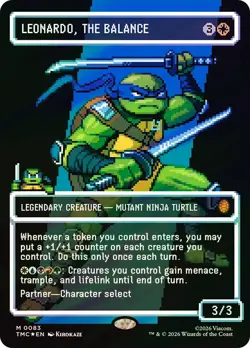 Leonardo, the Balance (Foil Borderless Pixel ) MTG TMNT NM - Image 1