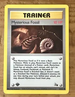 Pokemon TCG Trainer Mysterious Fossil #62/62 Non-Holo 1st Edition Vintage 1999 - Image 1