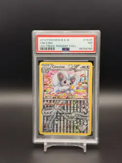 2013 POKEMON B&W LEGEND TREASURES RADIANT COLL #RC19 CINCCINO PSA 7 - Image 1