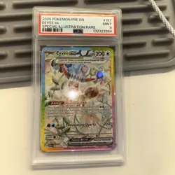 2025 POKEMON PRISMATIC EVOLUTIONS SPECIAL ILLUSTRATION RARE #167 EEVEE EX PSA 9 - Image 1