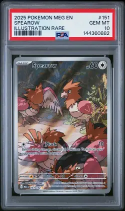 2025 Pokemon Mega Evolution Illustration Rare #151 Spearow PSA 10 Gem Mint Holo - Image 1