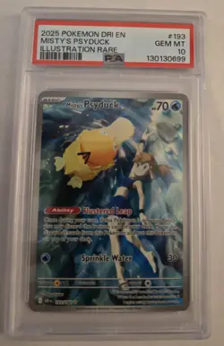 2025 POKEMON DRI EN-DESTINED RIVALS ILLUSTRATION RARE MISTY'S PSYDUCK PSA 10 - Image 2