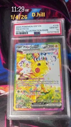 Pokemon TCG Pikachu ex 238/191 Surging Sparks Special Illustration Rare PSA 10 - Image 3