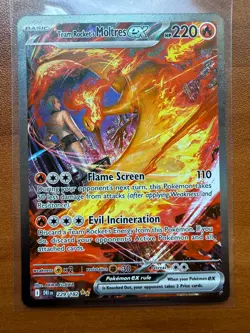 Pokemon TCG Team Rockets Moltres EX Card 229/182 Destined Rivals NM - Image 1