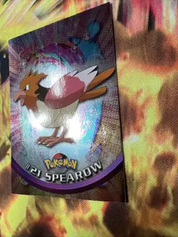 Spearow 21 Topps Silver foil Rays 1st print Pokemon Card, LP - Image 3