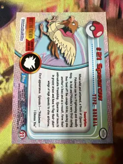 Spearow 21 Topps Silver foil Rays 1st print Pokemon Card, LP - Image 4