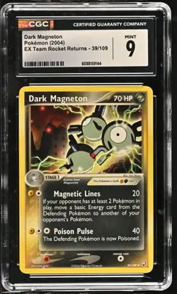CGC 9 MINT Dark Magneton 2004 EX Team Rocket Returns 39/109 Pokemon Card - Image 1