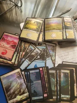 Lot 100+ (150+/-) ONLY FOIL Basic Lands (40+ Full art) MTG Land Magic Bulk NM-LP - Image 1