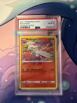 Pokemon Reshiram Amazing Rare Shining Fates 017/072 PSA 10 GEM MINT - Image 1