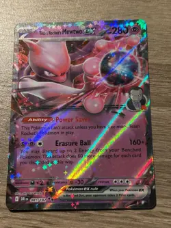 Pokemon Team Rocket's Mewtwo ex 081/182 Destined Rivals Double Rare Holo - NM - Image 1