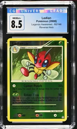 CGC 8.5 Ledian 60/146 Legends Awakened Reverse Holo - Blue Label - Pokemon Slab - Image 1